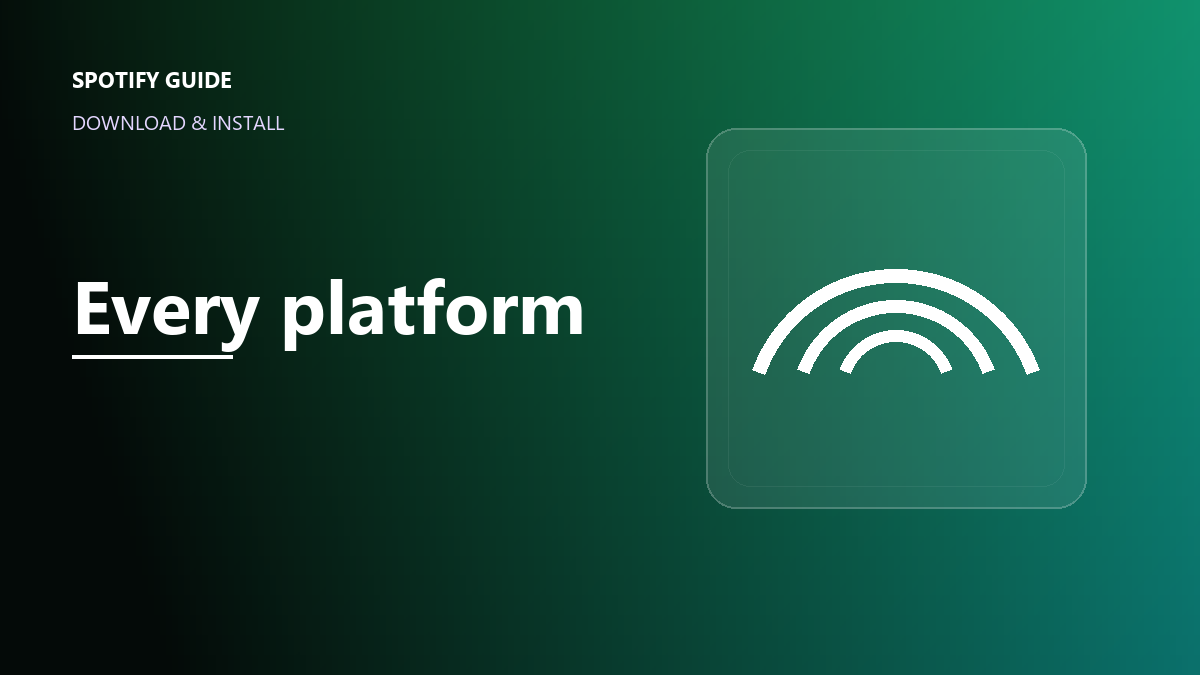Spotify download page showing desktop, Android and iOS app options